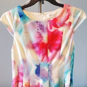 Calvin Klein Water color Size 10 Dress